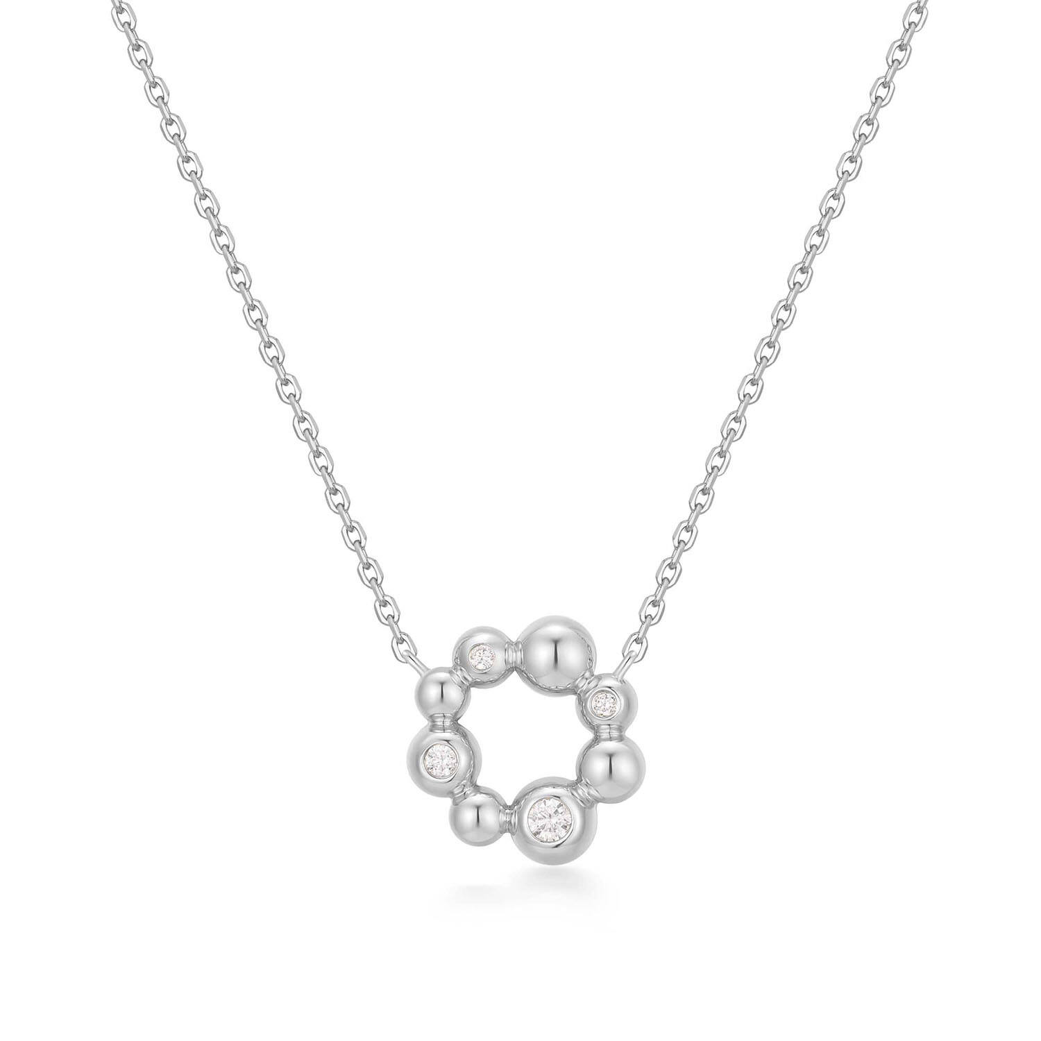  Melodic Poet - Halsketten mit Stein - Silber / rhodiniert - Zirkonia - 48cm
